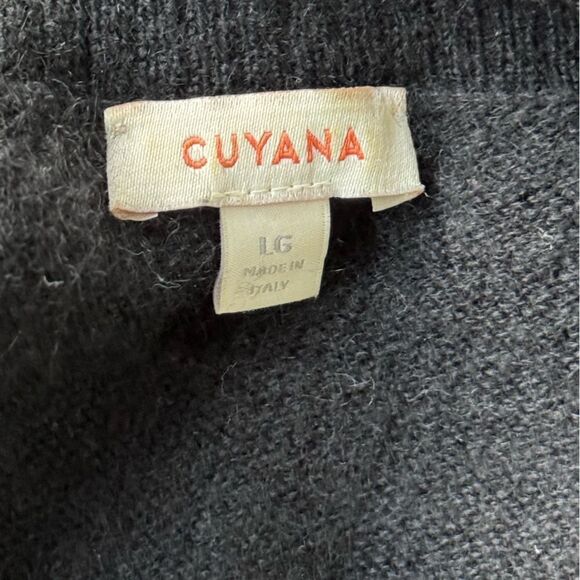Cuyana Wool Cashmere Black Vneck Sweater L - Picture 3 of 5
